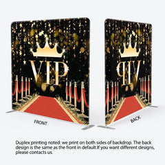 Aperturee - Aperturee Black Gold Vip Carpet Party Square Tension Backdrop