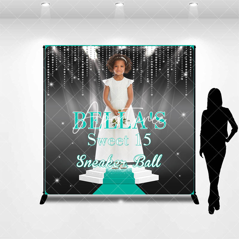 Aperturee - Aperturee Black Green Custom Sweet 15 Sneaker Ball Backdrop