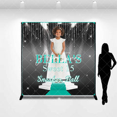 Aperturee - Aperturee Black Green Custom Sweet 15 Sneaker Ball Backdrop