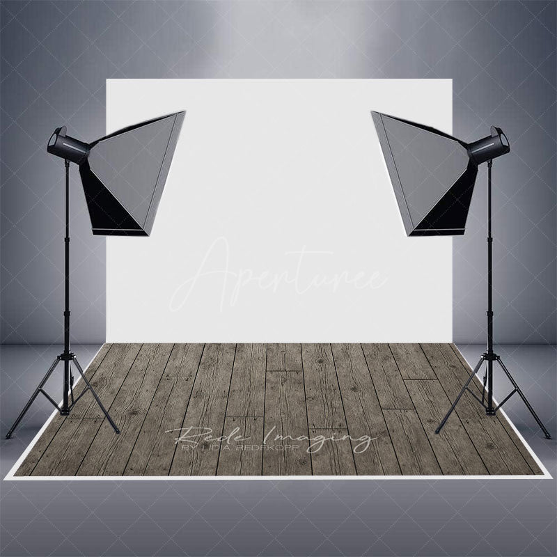 Aperturee - Aperturee Black Grey Vibe Wooden Rubber Floor Mat For Photo