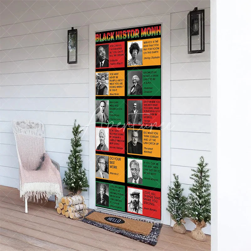 Aperturee - Aperturee Black History Month Door Cover Famous Quotes Civil Rights Leader Party Decoration African American Hero Portrait