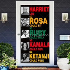 Aperturee - Aperturee Black History Month Door Cover Inspirational Women Civil Rights Leader Party Decoration Harriet Rosa Ruby Kamala
