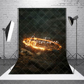Aperturee - Aperturee Black Monkey Burning Golden Hoop Game Party Backdrop