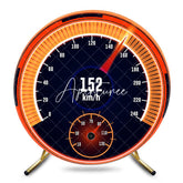 Aperturee - Aperturee Black Orange Speedometer Round Happy Birthday Backdrop
