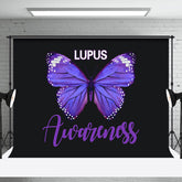 Aperturee - Aperturee Black Purple Butterfly Lupus Awareness Month Backdrop