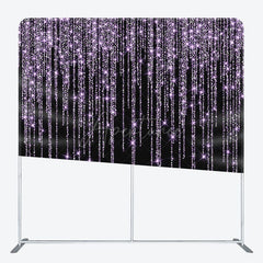 Aperturee - Aperturee Black Purple Sparkle Party Square Tension Backdrop