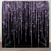 Aperturee - Aperturee Black Purple Sparkle Party Square Tension Backdrop