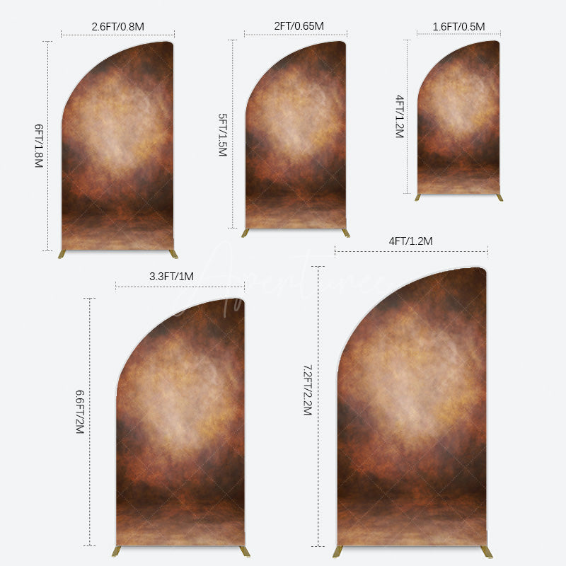 Aperturee - Aperturee Black Red Abstract Texture Birthday Half Moon Arch Backdrop