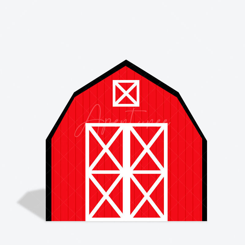 Aperturee - Aperturee Black Red Farm House Barn Door Arch Birthday Backdrop