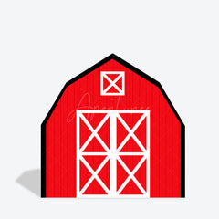 Aperturee - Aperturee Black Red Farm House Barn Door Arch Birthday Backdrop