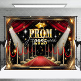 Aperturee - Aperturee Black Red Luxury Carpet Prom 2025 Graduation Backdrop