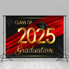 Aperturee - Aperturee Black Red Ribbon Celebrate Grad Ceremony Backdrop