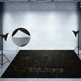 Aperturee - Aperturee Black Retro Wood Fabric Floor Backdrop For Photo