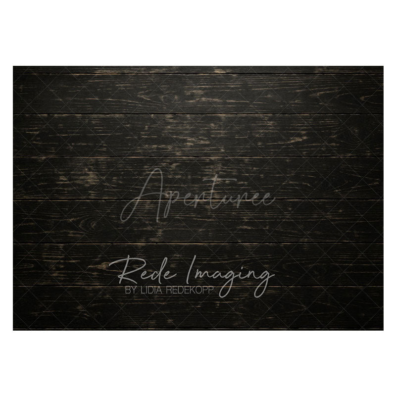 Aperturee - Aperturee Black Retro Wood Old Style Rubber Floor Mat For Photo