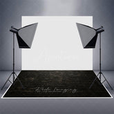 Aperturee - Aperturee Black Retro Wood Old Style Rubber Floor Mat For Photo