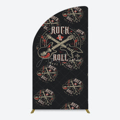 Aperturee - Aperturee Black Rock Roll Logo Birthday Party Half Moon Arch Backdrop