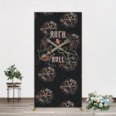 Aperturee - Aperturee Black Rock Roll Logo Birthday Party Rectangle Backdrop