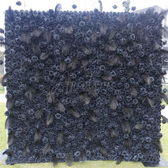 Aperturee - Aperturee Black Rose Artificial Flower Wall Birthday Decor