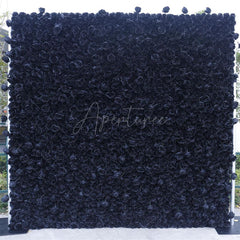 Aperturee - Aperturee Black Rose Faux Flower Backdrop For Birthday Decor
