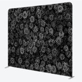 Aperturee - Aperturee Black Rose Wall Double-Sided Tension Fabric Backdrop 3D Floral Background for Wedding Party Photo Booth Decor