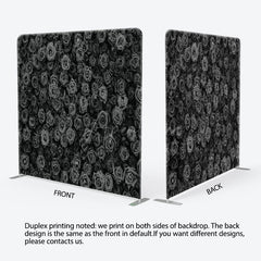 Aperturee - Aperturee Black Rose Wall Double-Sided Tension Fabric Backdrop 3D Floral Background for Wedding Party Photo Booth Decor