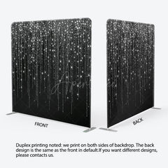 Aperturee - Aperturee Black Silver Glitter Dance Party Square Backdrop