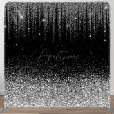 Aperturee - Aperturee Black Silver Sparkle Square Double-Sided Backdrop