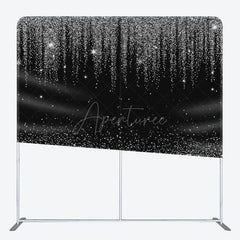 Aperturee - Aperturee Black Silver Sparkle Square Double-Sided Backdrop