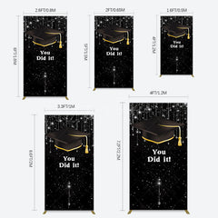 Aperturee - Aperturee Black Silver Sparkle You Did It Grad Rectangle Backdrop