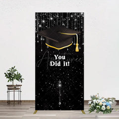 Aperturee - Aperturee Black Silver Sparkle You Did It Grad Rectangle Backdrop