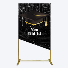 Aperturee - Aperturee Black Silver Sparkle You Did It Grad Rectangle Backdrop