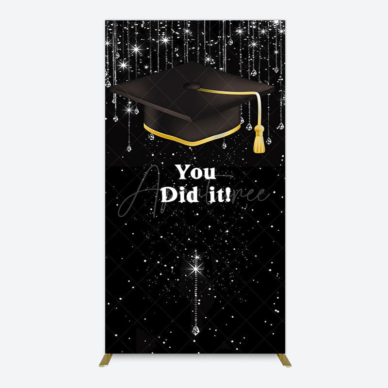 Aperturee - Aperturee Black Silver Sparkle You Did It Grad Rectangle Backdrop