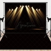Aperturee Aperturee Black Stage with Spotlights and Floor Combo Set Backdrop Performance or Awards Night Theater Photo Prop