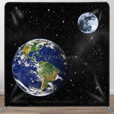 Aperturee - Aperturee Black Starry Galaxy Moon Earth Pillow Case Backdrop