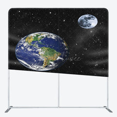 Aperturee - Aperturee Black Starry Galaxy Moon Earth Pillow Case Backdrop