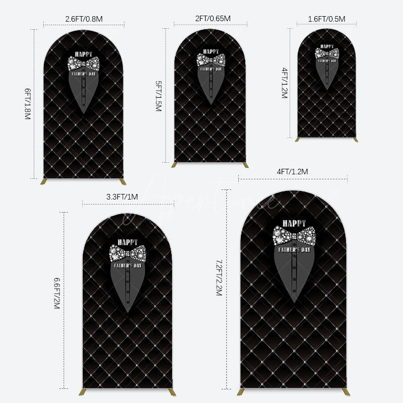 Aperturee - Aperturee Black Suit Diamond Bow Tie Fathers Day Arch Backdrop