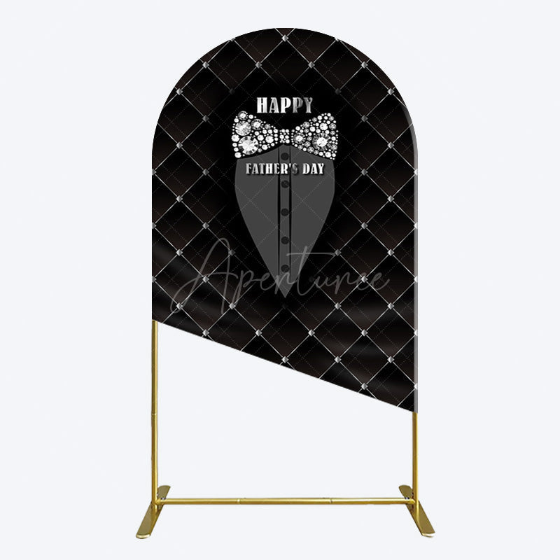 Aperturee - Aperturee Black Suit Diamond Bow Tie Fathers Day Arch Backdrop