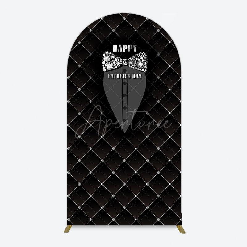 Aperturee - Aperturee Black Suit Diamond Bow Tie Fathers Day Arch Backdrop