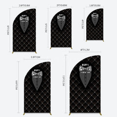Aperturee - Aperturee Black Suit Diamond Bow Tie Fathers Day Half Moon Arch Backdrop