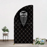 Aperturee - Aperturee Black Suit Diamond Bow Tie Fathers Day Half Moon Arch Backdrop