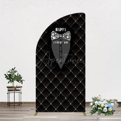 Aperturee - Aperturee Black Suit Diamond Bow Tie Fathers Day Half Moon Arch Backdrop