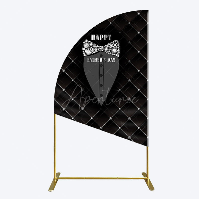 Aperturee - Aperturee Black Suit Diamond Bow Tie Fathers Day Half Moon Arch Backdrop