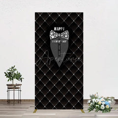 Aperturee - Aperturee Black Suit Diamond Bow Tie Fathers Day Rectangle Backdrop