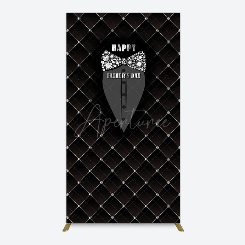 Aperturee - Aperturee Black Suit Diamond Bow Tie Fathers Day Rectangle Backdrop