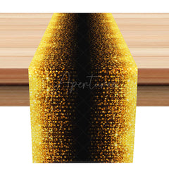 Aperturee - Aperturee Black Table Runner with Gold Gradient Dots Elegant and Simple Dining Decor Modern Minimalist Kitchen Linen