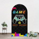Aperturee - Aperturee Black Tetris Unlocked Game Birthday Arch Backdrop