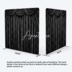 Aperturee - Aperturee Black Velvet Curtain Square Double-Sided Backdrop Elegant Theatrical Drapes for Photography and Events