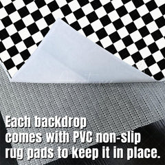Aperturee - Aperturee Black White Checkered Fabric Floor Backdrop For Photo