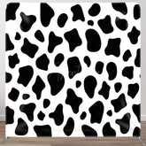 Aperturee - Aperturee Black White Cow Pattern Birthday Pillow Case Backdrop