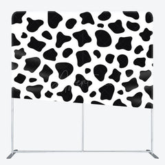 Aperturee - Aperturee Black White Cow Pattern Birthday Pillow Case Backdrop